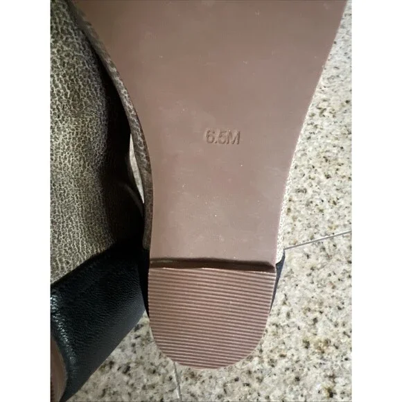 Jeffrey Campbell Brown/Black Leather Mary Jane Size 6.5 Women's Wedge Heel Tie - Picture 11 of 11